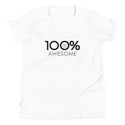 100% AWESOME Youth Short Sleeve Tee - 100 Percent Tee Company