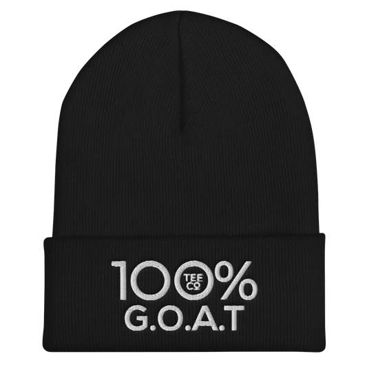 100% G.O.A.T. Cuffed Beanie - 100 Percent Tee Company