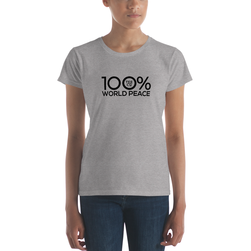 100% WORLD PEACE Women's Short Sleeve Tee - 100 Percent Tee Company