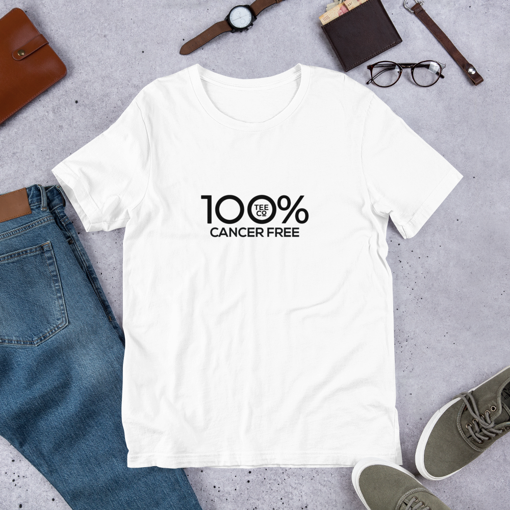 100% CANCER FREE Short-Sleeve Unisex Tee - 100 Percent Tee Company