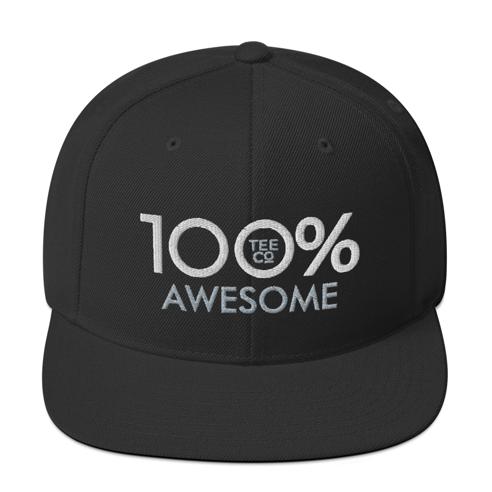 100% AWESOME Snapback Hat - 100 Percent Tee Company