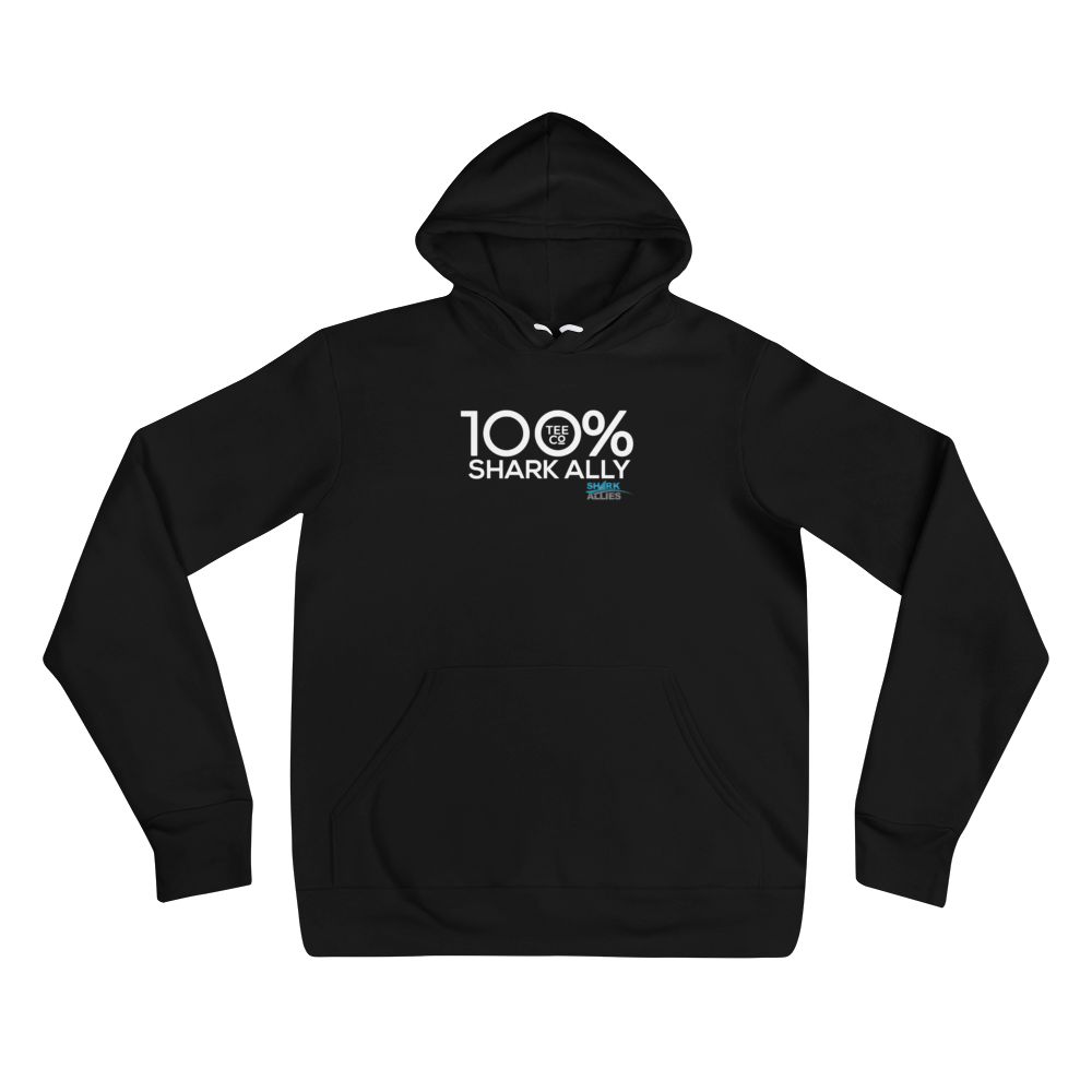 100% SHARK ALLY Unisex Hoodie to benefit Shark Allies - 100 Percent Tee Company