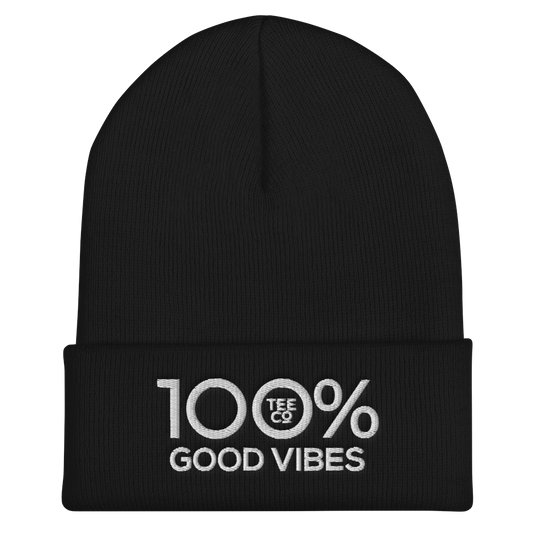 100% GOOD VIBES Cuffed Beanie - 100 Percent Tee Company