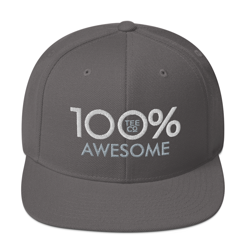 100% AWESOME Snapback Hat - 100 Percent Tee Company