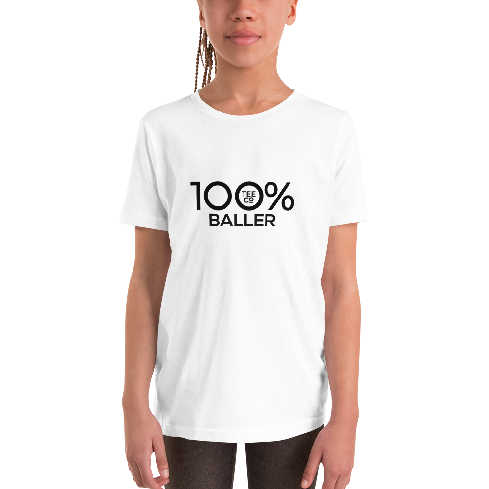 100% BALLER Youth Short Sleeve Tee - 100 Percent Tee Company