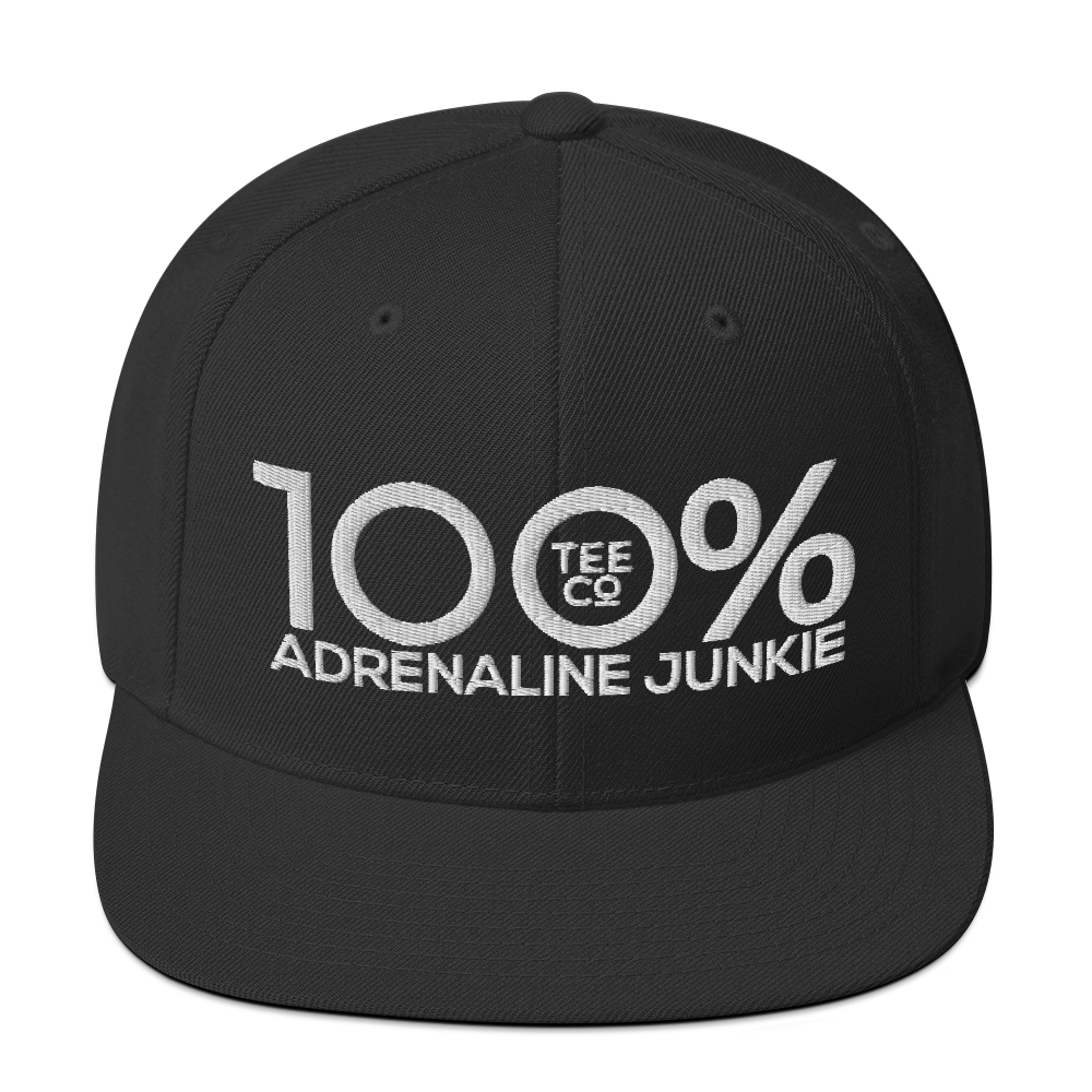 100% ADRENALINE JUNKIE Snapback Hat - 100 Percent Tee Company