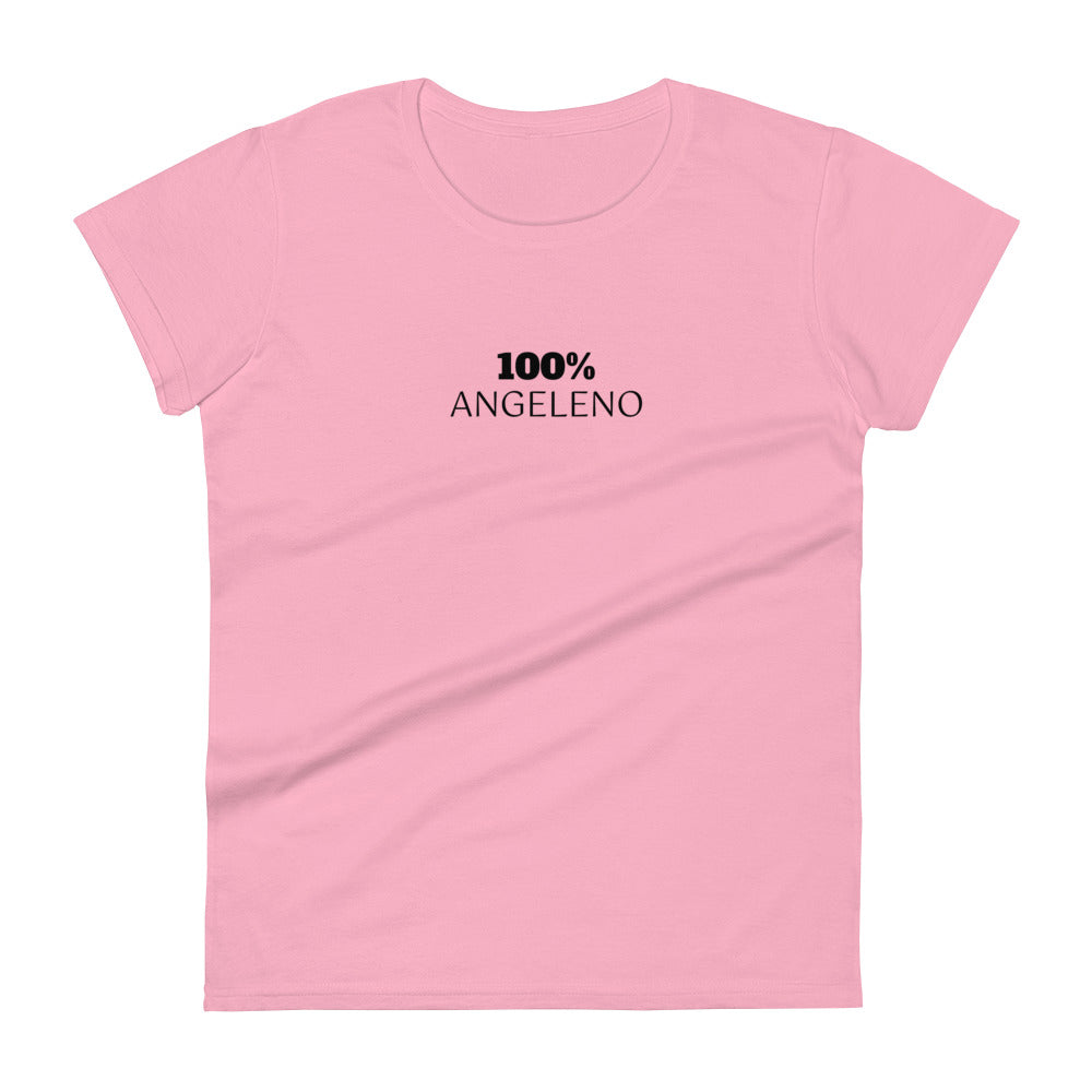 100% ANGELENO Women's Short Sleeve Tee - 100 Percent Tee Company