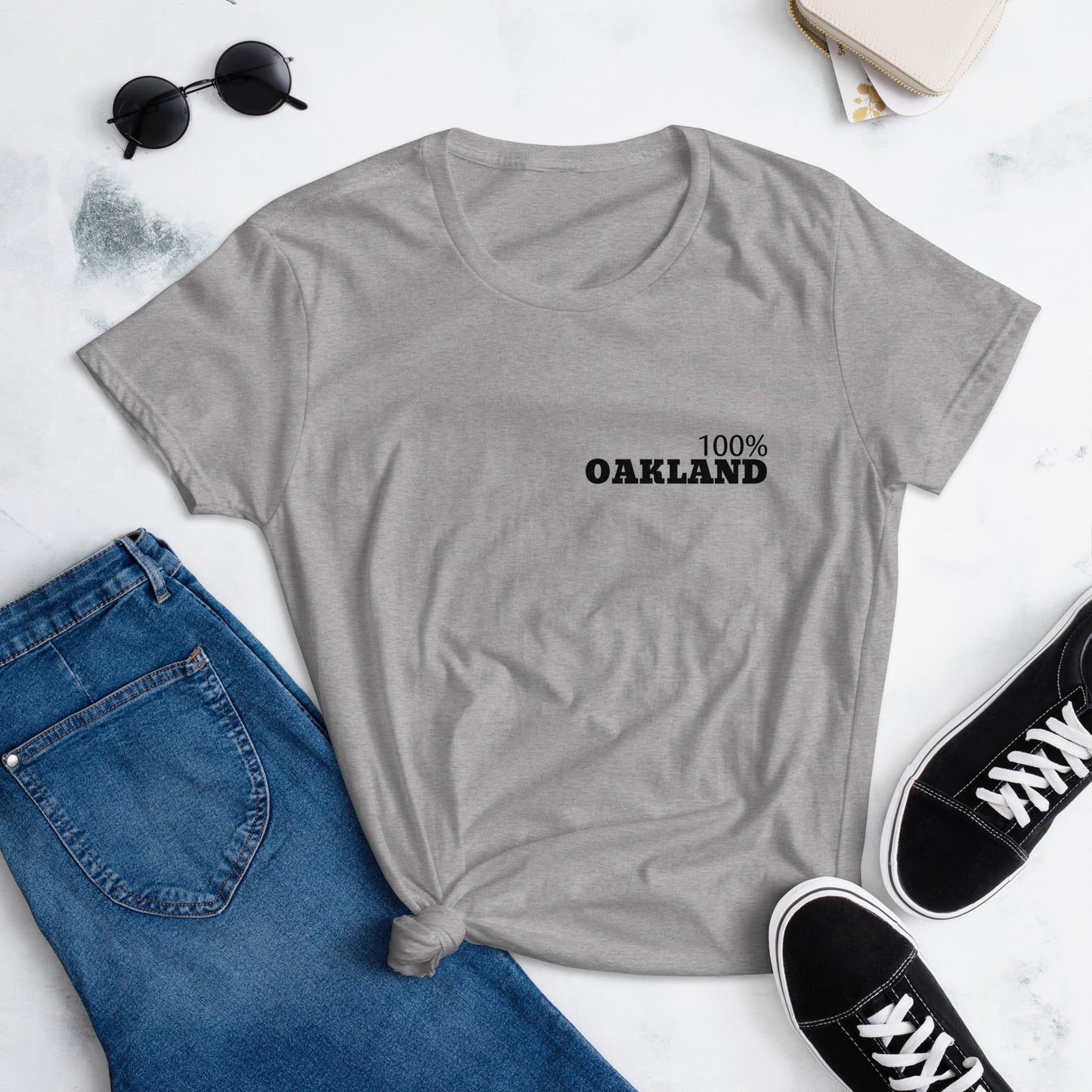 100% OAKLAND Women's Fitted Tee