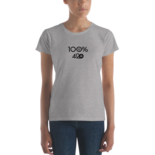 100% 420 Women's Short Sleeve Tee - 100 Percent Tee Company