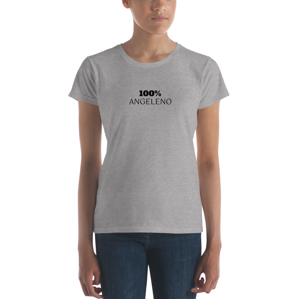 100% ANGELENO Women's Short Sleeve Tee - 100 Percent Tee Company